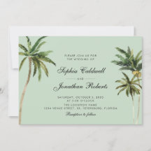 Tropical Romance Palm Trees Pastellgrün Hochzeit
