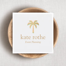 Tropical Rose Gold Palm Tree Event Planner