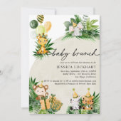 Tropical Safari Animals Baby Brunch Einladung (Vorderseite)