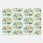 Tropical Safari Animals Jungle Greenery Wildes Par Geschenkpapier Set (Vorderseite 3)