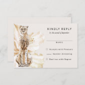 Tropical Safari Cheetah Wedding RSVP Antwort (Vorne/Hinten)