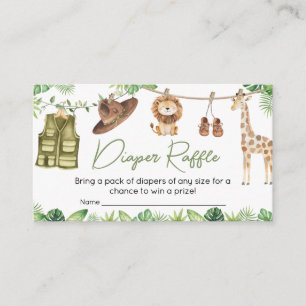 Tropical Safari Dschungeltiere Windelwindeln Begleitkarte