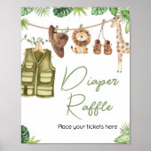 Tropical Safari Dschungeltiere Windelwindeln Poster (Vorne)