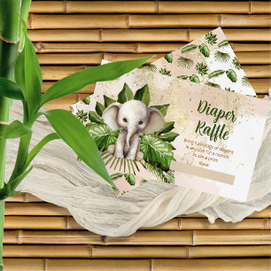 Tropical Safari Elephant Babydusche Windelwanne Wi Begleitkarte