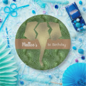 Tropical Safari Elephant Imitate Goldene Vegetatio Pappteller (Party)