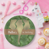 Tropical Safari Elephant Imitate Goldene Vegetatio Pappteller (Party)