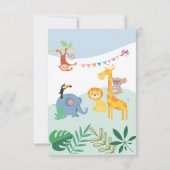 Tropical Safari Jungle Animals 1. Geburtstag Party Einladung (Rückseite)