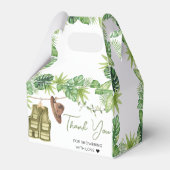 Tropical Safari Jungle Animals Baby Dusche Geschenkschachtel (Rückseite)