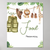 Tropical Safari Jungle Animals Baby Showfood Poster (Vorne)