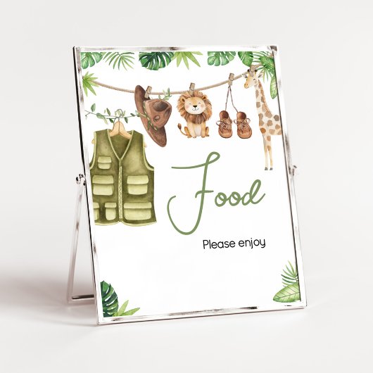 Tropical Safari Jungle Animals Baby Showfood Poster