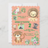 Tropical Safari Jungle Animals Kindergeburtstag Einladung (Vorderseite)