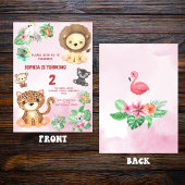 Tropical Safari Jungle Animals Kindergeburtstag Einladung