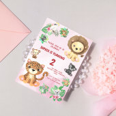 Tropical Safari Jungle Animals Kindergeburtstag Einladung