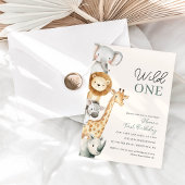 Tropical Safari Wild One Jungle Animals Geburtstag Einladung