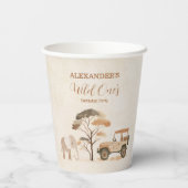 Tropical Safari Wild One Jungle Animals Geburtstag Pappbecher (Rückseite)