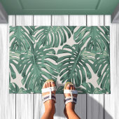 Tropical Sage Green Dschungel Blätter Muster Fußmatte