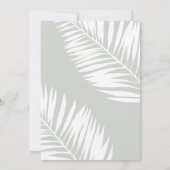 Tropical Sage Green Palm Blätter Hochzeit Einladun Einladung (Rückseite)