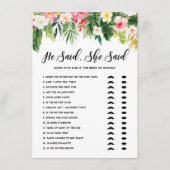 Tropical sagte er sagte, sie sagte Bridge oder Gam Begleitkarte (Vorderseite)