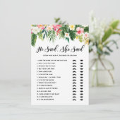 Tropical sagte er sagte, sie sagte Bridge oder Gam Begleitkarte (Stehend Vorderseite)