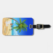 Tropical Sand Beach Individuelle Name Gepäckanhänger (Vorderseite horizontal)