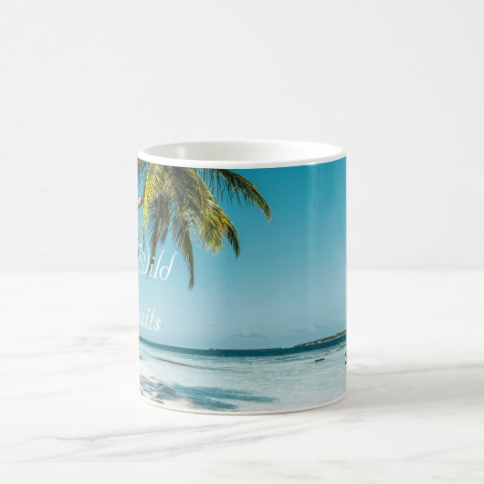 Tropical sand beach ocean personalized adventure kaffeetasse (Mittel)