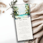 Tropical Sand Beach Palm Trees Wedding Menu Card Einladung<br><div class="desc">Tropical Watercolor Palm Trees Theme Collection.- Es ist eine elegante Skript Aquarell Illustration von tropischen Palmen an Strand perfekt für Ihre tropischen Strände Hochzeit & Party. Es ist sehr einfach, mit Ihren persönlichen Daten zu personalisieren. Wenn Sie ein anderes passendes Produkt oder eine Anpassung benötigen, wenden Sie sich bitte per...</div>