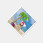 Tropical Sand Man Weihnachten mit Palmen Serviette (Ecke)