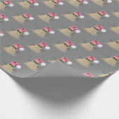 Tropical Sand Snowman On grau Geschenkpapier (Ecke)