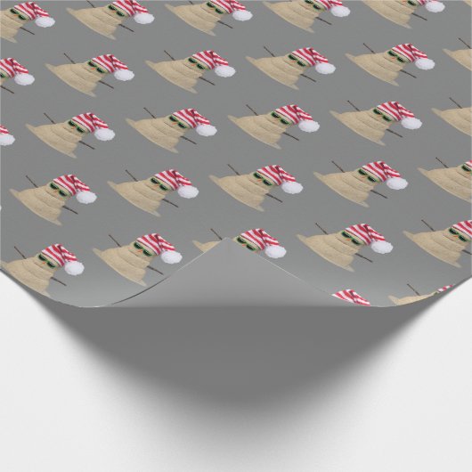 Tropical Sand Snowman On grau Geschenkpapier (Ecke)