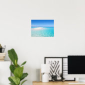 Tropical Sandbar Turquoise Ocean Poster (Heimbüro)