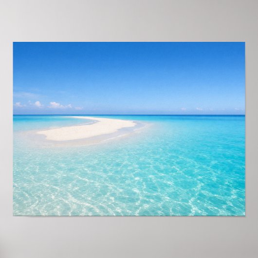 Tropical Sandbar Turquoise Ocean Poster (Vorne)