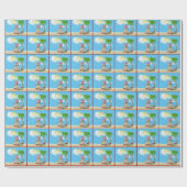 Tropical Sandman mit Weihnachtsgeschenken Geschenkpapier (Flach)