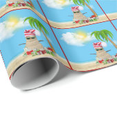 Tropical Sandman mit Weihnachtsgeschenken Geschenkpapier (Rolleneckpunkt)