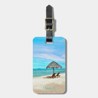 Tropical Sandy Beach Individuelle Name Gepäckanhänger
