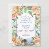 Tropical Sandy Beach Rose Seashell Pearl Wedding Einladung (Vorderseite)