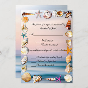 Tropical Sandy Beach und Seashell Wedding Response Einladung
