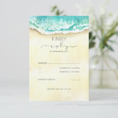 Tropical Sandy Beach Wedding UAWG RSVP Karte (Stehend Vorderseite)