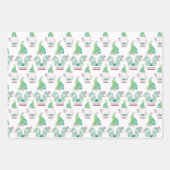 Tropical Santa and Palm Blätter Muster Wasserfarbe (Vorderseite 2)