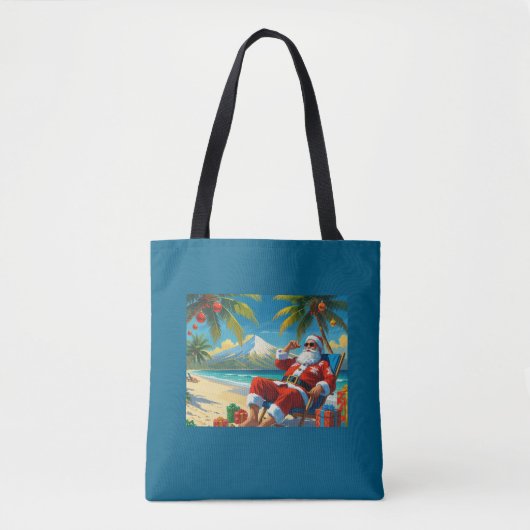 Tropical Santa Beach Christmas Tasche (Vorderseite)