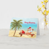 Tropical Santa Christmas Card Karte (Gelbe Blume)
