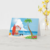 Tropical Santa Christmas Card Karte (Gelbe Blume)