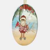 Tropical Santa Christmas Ornament (Links)