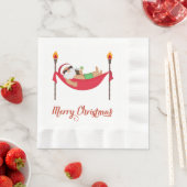 Tropical Santa Christmas Paper Napkins Serviette (Beispiel)