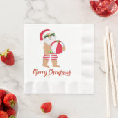 Tropical Santa Christmas Paper Napkins Serviette (Beispiel)