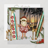 Tropical Santa Christmas Party Einladung (Vorne/Hinten)