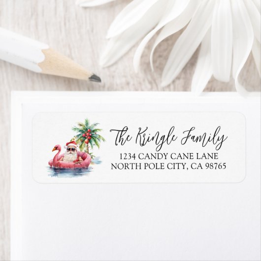 Tropical Santa Christmas Rücksendeadresse (Insitu)