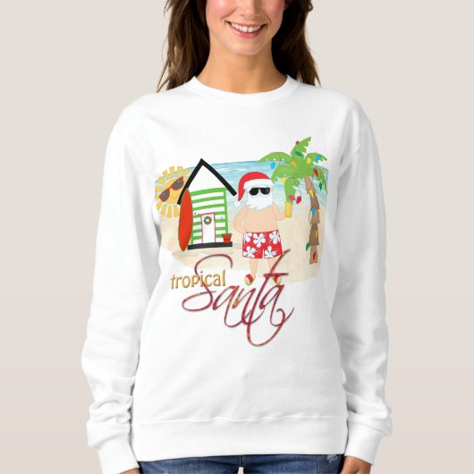 Tropical Santa Christmas Sweatshirt (Vorderseite)