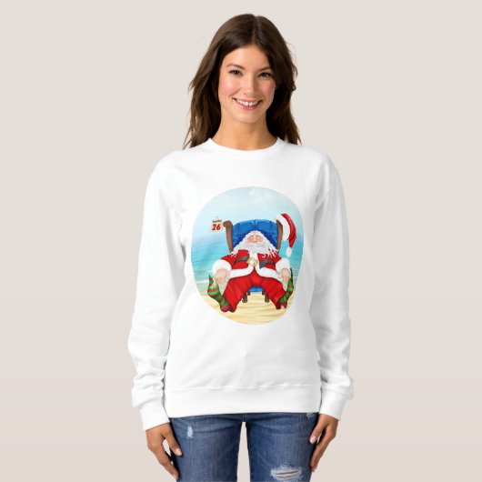 Tropical Santa Christmas Sweatshirt oder T - Shirt (Vorne ganz)