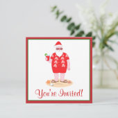 Tropical Santa Claus Einladung (Stehend Vorderseite)