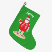 Tropical Santa Claus Großer Weihnachtsstrumpf (Vorderansicht (hängend))